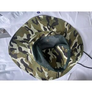Camouflage Boonie Hat Bucket Hat With Mesh Ventilation Green Brown Camo